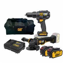 CAT COMBO-08 ΣΕΤ ΔΡΑΠΑΝΟΚΑΤΣΑΒΙΔΟ ΚΡΟΥΣΤΙΚΟ ΜΠΑΤΑΡΙΑΣ DX12B + ΓΩΝΙΑΚΟΣ ΤΡΟΧΟΣ ΜΠΑΤΑΡΙΑΣ 125mm DX314B + ΤΣΑΝΤΑ ΕΡΓΑΛΕΙΩΝ ΧΕΙΡΟΣ DA42001 + 2 ΜΠΑΤΑΡΙΕΣ 4.0Ah DXB4 + ΦΟΡΤΙΣΤΗΣ DXC4 ( 05-9875 )