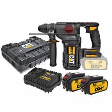 CAT COMBO-09 ΣΕΤ ΠΕΡΙΣΤΡΟΦΙΚΟ ΠΙΣΤΟΛΕΤΟ ΜΠΑΤΑΡΙΑΣ SDS PLUS BRYSHLESS 2,2J  DX21B + ΚΑΣΕΤΙΝΑ + 2 ΜΠΑΤΑΡΙΕΣ 4.0Ah DXB4 + ΦΟΡΤΙΣΤΗΣ DXC4 ( 05-9876 )