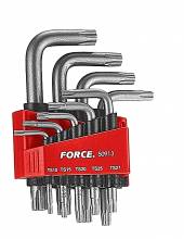 Κλειδιά Allen torx FORCE 50913 με πέντε γωνίες και τρύπα σετ 9 τεμαχίων TS10-TS50 ( 50913 )