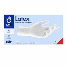 Γάντια λάτεξ μιας χρήσης λευκά ISO 9001:2015 (100 τεμ)