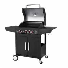 Ψησταριά BBQ υγραερίου THERMOGATZ GS GRILL LUX CAST IRON 3+1 11500W με 3 εστίες + 1 πλαινή εστία (03.313.205)