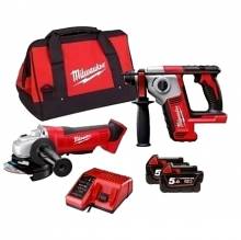 MILWAUKEE M18 HXAG-502B POWERPACK 18V SET ΠΕΡΙΣΤΡΟΦΙΚΟ ΣΚΑΠΤΙΚΟ ΠΙΣΤΟΛΕΤΟ + ΓΩΝΙΑΚΟΣ ΤΡΟΧΟΣ ΒΑΡΕΩΣ ΤΥΠΟΥ 125 MM ( 3900752 )