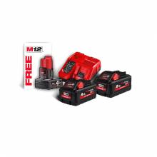 MILWAUKEE M18 HIGH OUTPUT HNRG-802  2 ΜΠΑΤΑΡΙΕΣ HD18V 8.0 AH ΤΑΧΥΦΟΡΤΙΣΤΗΣ M12-18FC + M12 4.0 AH ΜΠΑΤΑΡΙΑ ΔΩΡΟ ( 4933471073 )