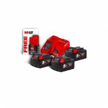 MILWAUKEE M18 NRG-503 3 ΜΠΑΤΑΡΙΕΣ 18V 5.0 AH ΤΑΧΥΦΟΡΤΙΣΤΗΣ M12-18FC + M12 2.0 AH ΜΠΑΤΑΡΙΑ ΔΩΡΟ ( 4933451423 )