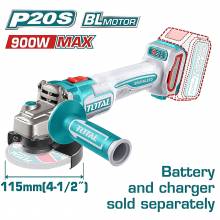 Γωνιακός Τροχός Μπαταρίας TOTAL Li-ion 20V / 115mm χωρίς Μπαταρία & Φορτιστή Επαγγελματικός ( TAGLI21154 )
