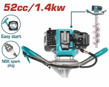 Γεωτρύπανο - τριβέλα TOTAL βενζίνης 52cc 1 χειριστή ( TEA55221 )