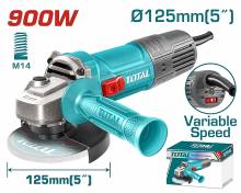 Τροχός γωνιακός TOTAL 900W - 125mm ηλεκτρονικός με ρυθμιζόμενες στροφές( TG109125565 )
