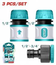 Ταχυσύνδεσμοι Νερού TOTAL 1/2" Σετ 3 Τεμαχίων ( THWS030301 )