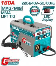 Ηλεκτροκόλληση INVERTER TOTAL Σύρματος & ηλεκτροδίου MAG/MIG/MMA/TIG 160A ( TMGT1601 )