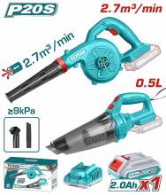 Φυσητήρας + Σκουπάκι Μπαταρίας TOTAL Σετ Li-ion 20V με 1 Μπαταρία 2Ah ( TOSLI240998E )