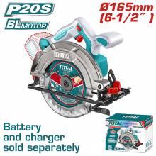 Δισκοπρίονο Μπαταρίας TOTAL Φ-165mm Li-ion 20V Χωρίς Μπαταρία & Φορτιστή Επαγγελματικό ( TSLI1652 )
