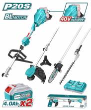 Πολυμηχάνημα 4 σε 1 TOTAL Μπαταρίας Li-ion 2X20V (40V) / 4Ah / με 2 Μπαταρίες BL Motor Επαγγελματικό  ( TSTLI2040386 )