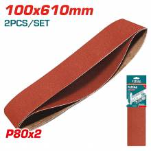 Γυαλόχαρτα 100X610mm P80 TOTAL σετ 2 τεμαχίων για TBS12001 ( TAC750802 )