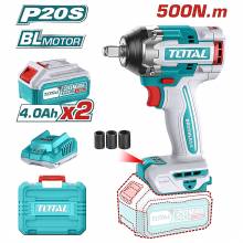 Μπουλονόκλειδο Μπαταρίας TOTAL Li-ion 20V / 4Ah / 500Nm / με 2 Μπαταρίες Επαγγελματικό Brushless Motor ( TIWLI2050 )