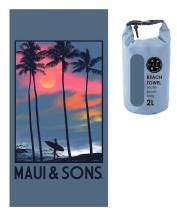 Πετσέτα θαλάσσης MAUI and SONS 4955 Born in Maui από microfiber 90x180 cm χρώμα Γκρι ( 4955 )