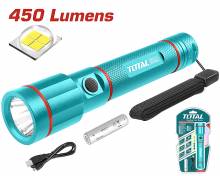 Φακός LED TOTAL Επαναφορτιζόμενος Λιθίου 50-450 Lumens Επαγγελματικός ( TCFL1865051 )